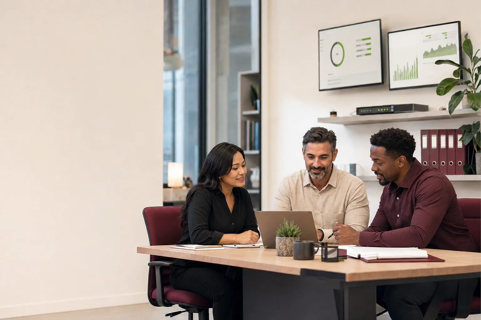 A small business team working with dependable technology