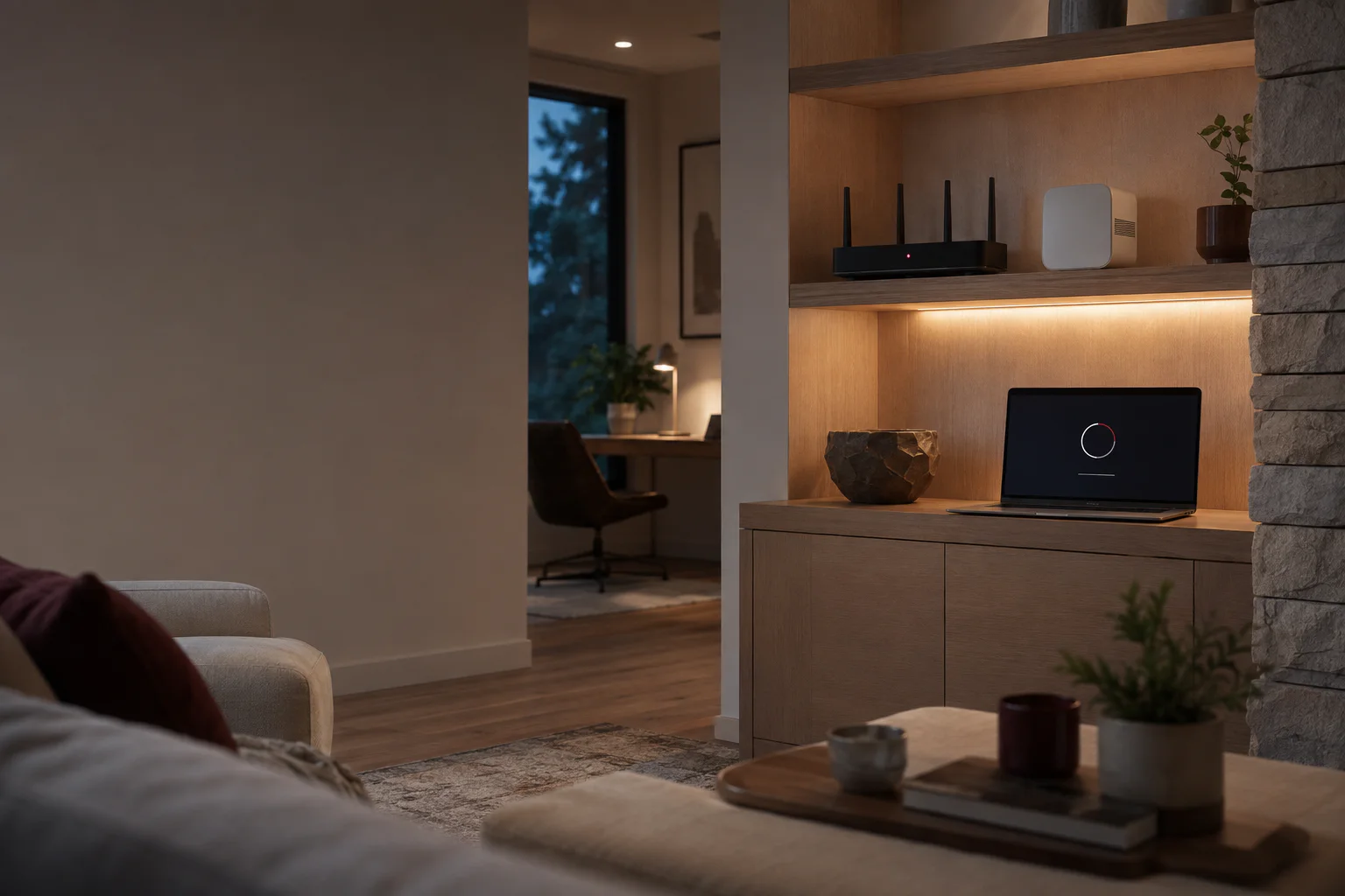 A connected home supported by quiet technology monitoring
